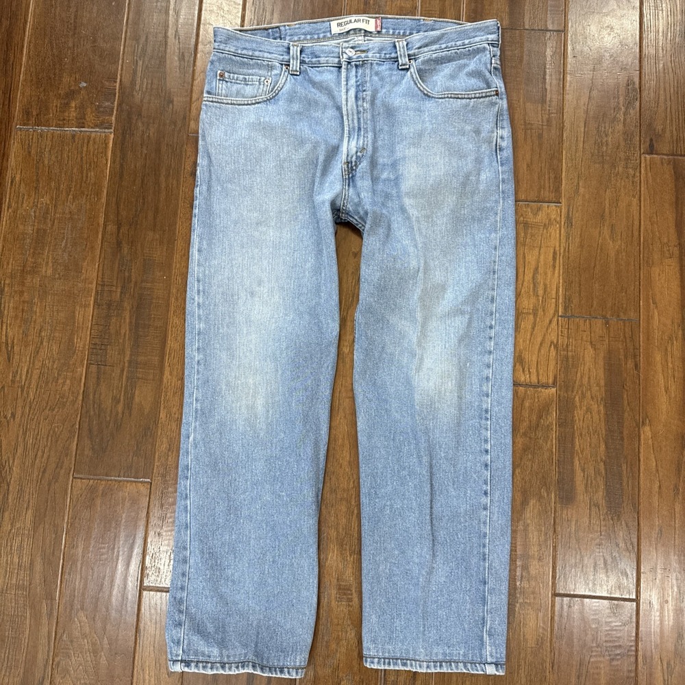 Levis 505 Jeans Mens 38x30 Blue Denim Straight Leg Zip‎ Regular Fit 100% Cotton